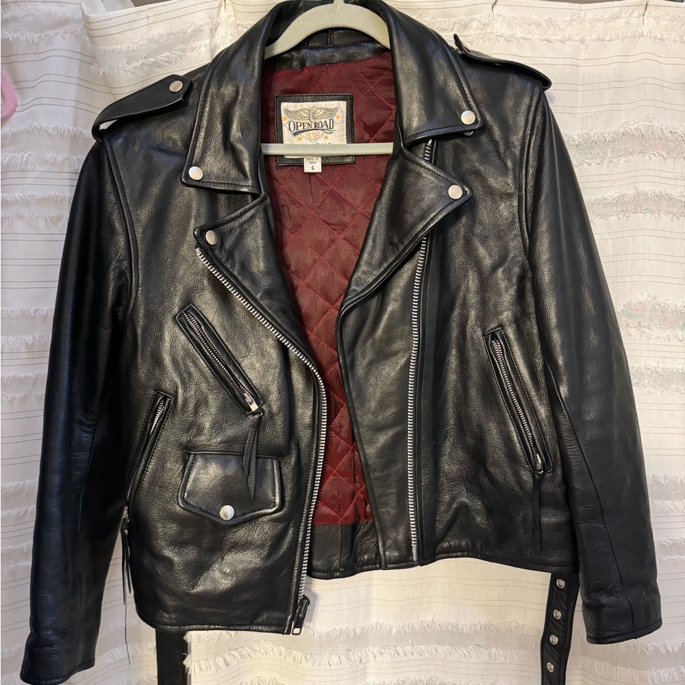 Wilson Black Leather Biker Jacket